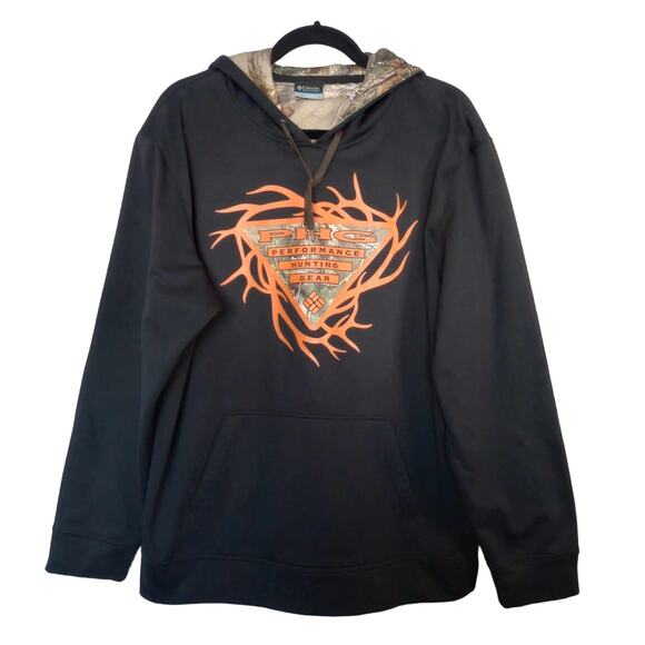 Columbia Performance Hunting Gear Hoodie Black Long Sleeve Mens Size Large - Picture 1 of 9
